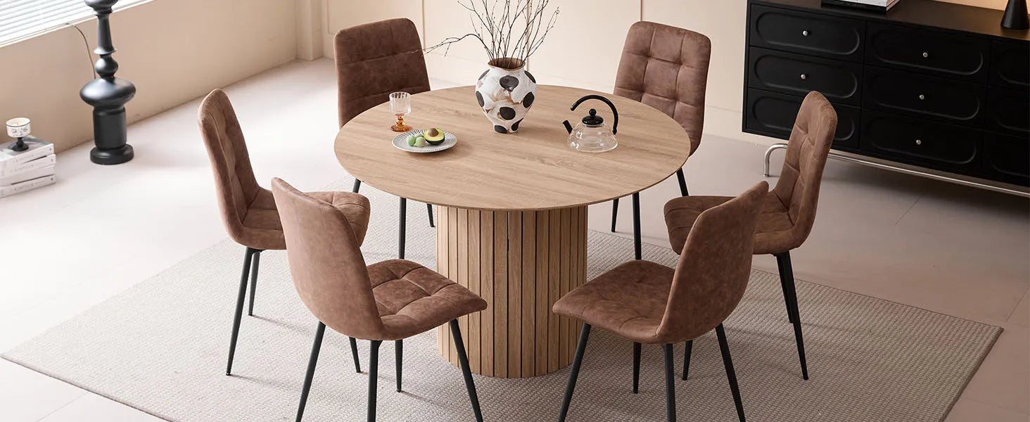 Ronde eettafel 120cm - Moderne boerderijstijl voor 4-6 personen