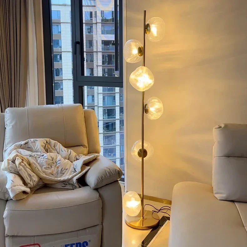 Scandinavische glazen LED-vloerlamp - Moderne design staande lamp voor woonkamer en slaapkamer