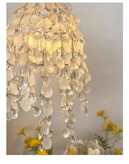 Kristallen kralen hanglamp - achthoekig ontwerp