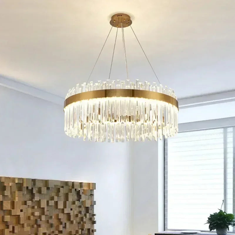 Luxe kristallen kroonluchter - Nordic moderne gouden hanglamp voor woonkamer en eetkamer