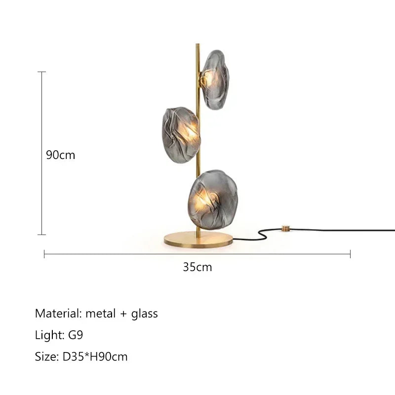 Scandinavische glazen LED-vloerlamp - Moderne design staande lamp voor woonkamer en slaapkamer