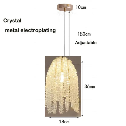 Kristallen kralen hanglamp - achthoekig ontwerp