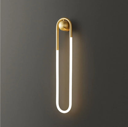 U-vormige LED Wandlamp – Art Deco Design | Koper of Zwart