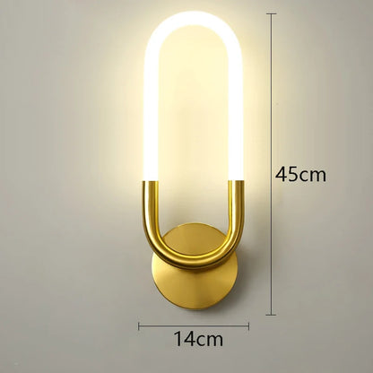 U-vormige LED Wandlamp – Art Deco Design | Koper of Zwart