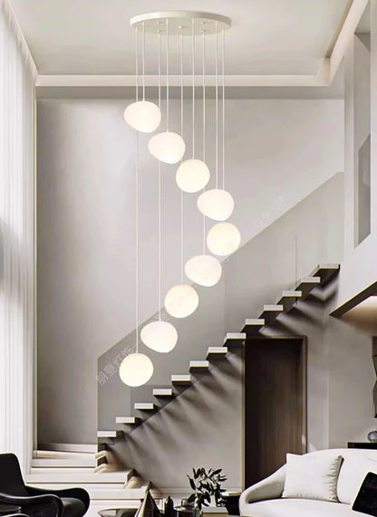 Scandinavische Videlamp -
Glazen Lava Blollen Mat wit - Chandelier