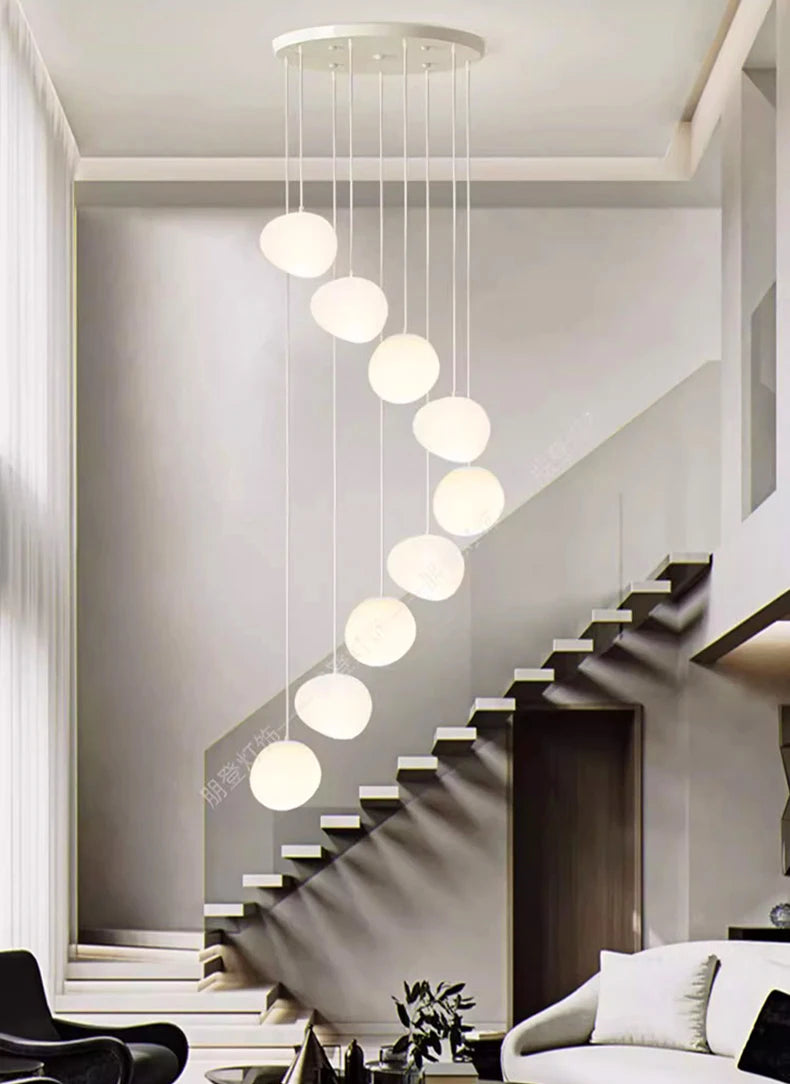 Scandinavische Videlamp -
Glazen Lava Blollen Mat wit - Chandelier