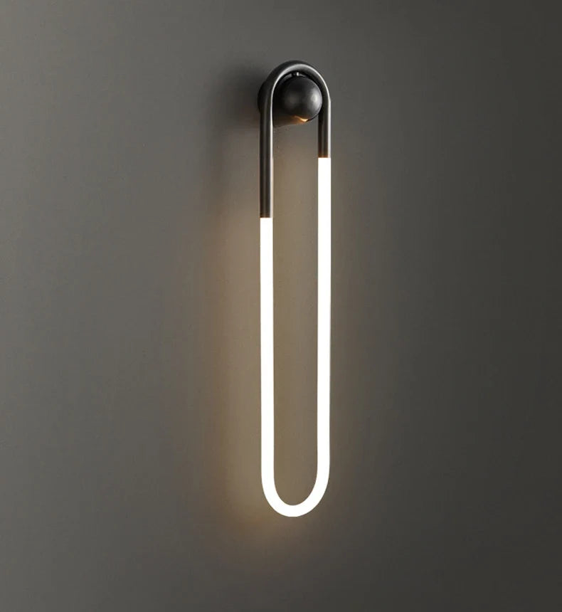 U-vormige LED Wandlamp – Art Deco Design | Koper of Zwart
