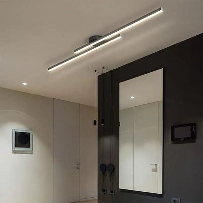 Modern LED Ceiling Light - Long Aluminum Linear Fixture for Hallway & Office