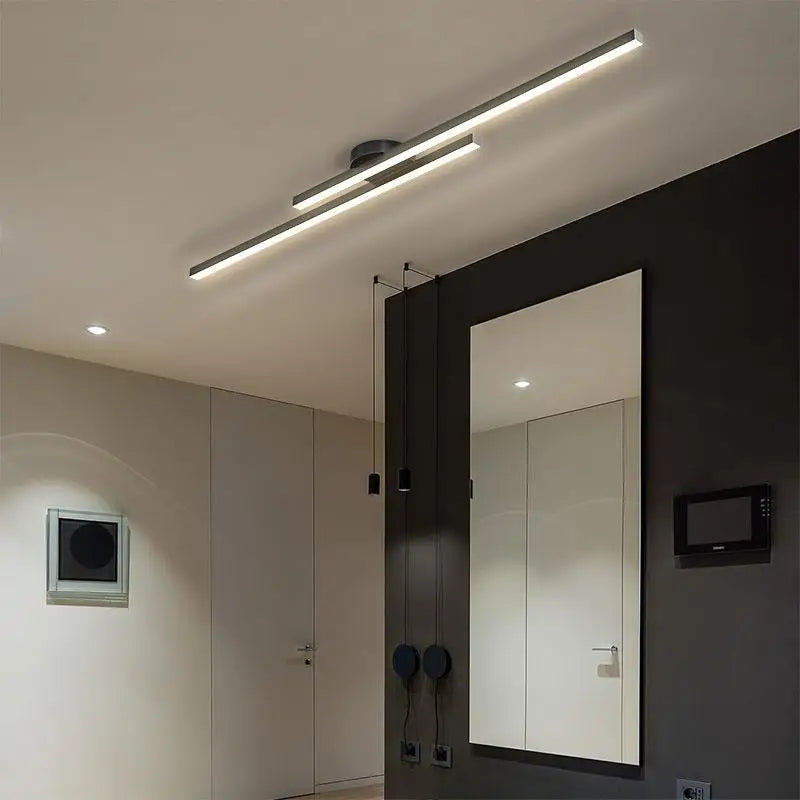 Modern LED Ceiling Light - Long Aluminum Linear Fixture for Hallway & Office