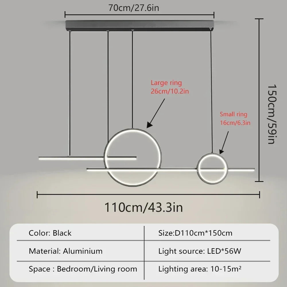 Moderne LED-Hanglamp - Minimalistisch voor restaurant, woonkamer en bar