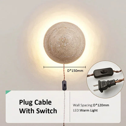 Nordic Limestone Wandlamp - Natuursteen LED-lamp voor Slaapkamer &amp; Gang