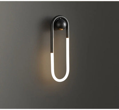 U-vormige LED Wandlamp – Art Deco Design | Koper of Zwart