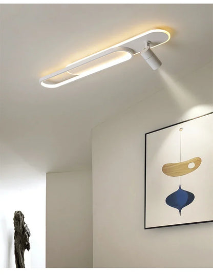 Dimbare led-plafondlamp met spotlight – 60/80/100/120 cm | Zwart, wit of goud