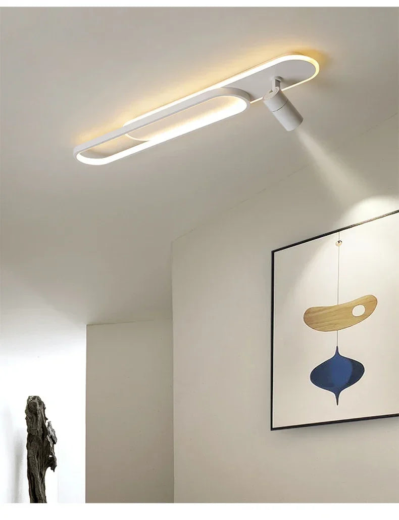 Dimbare led-plafondlamp met spotlight – 60/80/100/120 cm | Zwart, wit of goud