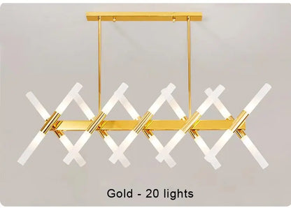 Moderne LED-Pendelleuchte im nordischen Design – G4-Kronleuchter Schwarz/Gold
