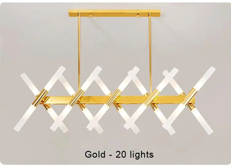 Moderne LED-Pendelleuchte im nordischen Design – G4-Kronleuchter Schwarz/Gold