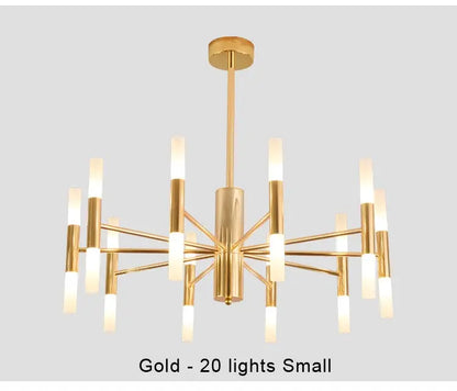 Moderne LED-Pendelleuchte im nordischen Design – G4-Kronleuchter Schwarz/Gold