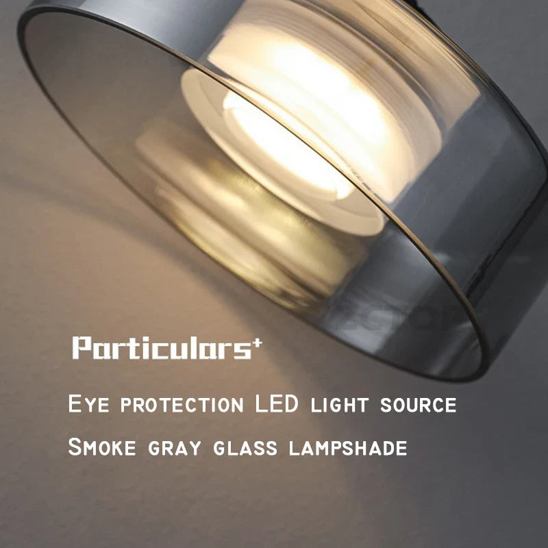 Minimalistische glazen led-hanglamp zwart