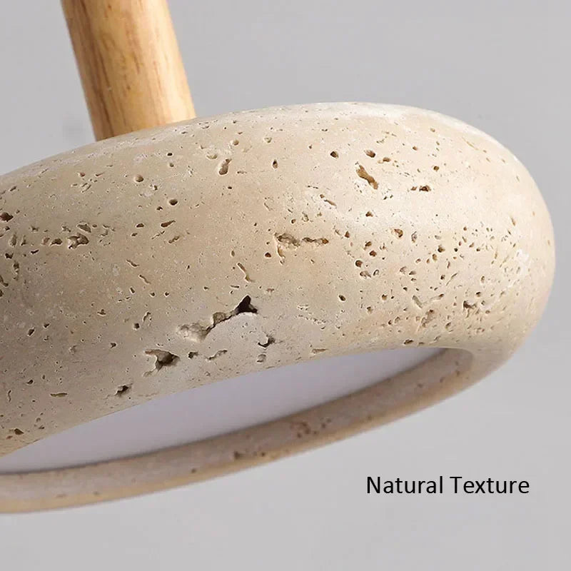 Wabi Sabi Stone Hanglamp - Ronde LED Kroonluchter voor Eetkamer &amp; Woonkamer