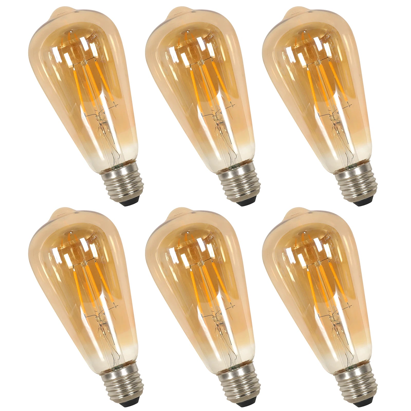 E27 LED Edison-lamp 4W Vintage Retro Filamentlamp ST64 Amberkleurig glas Warm wit 3000K 430LM Energiebesparende decoratieve lamp met antieke schroefvoet