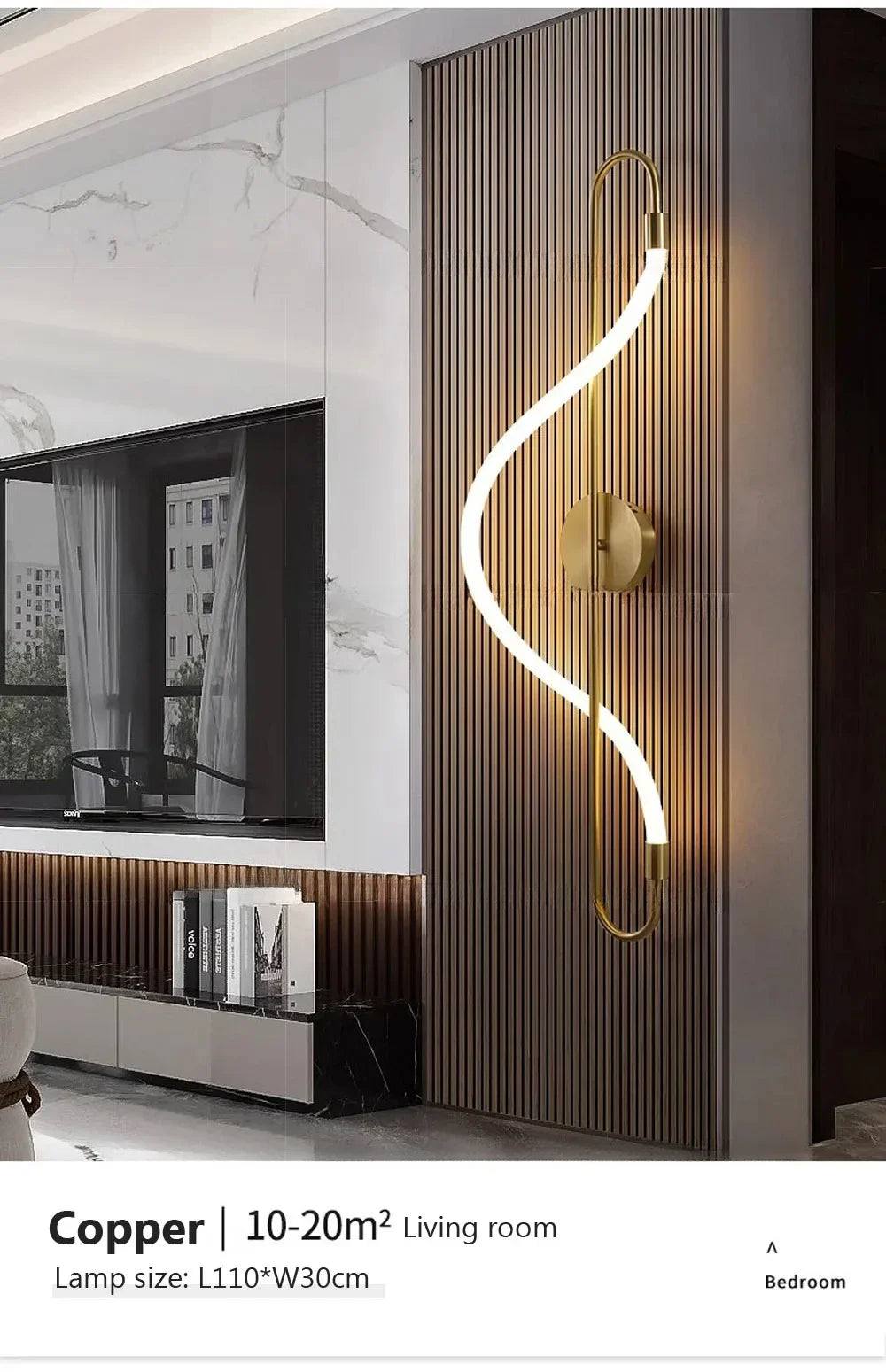 Modern LED Wall Lamp – Gold Aluminum Sconce