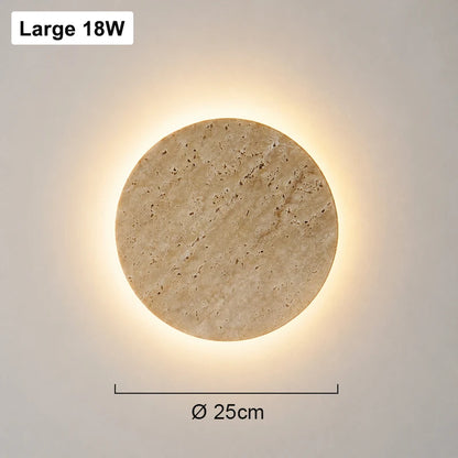 Runde LED-Wandleuchte – Wabi-Sabi-Nachttischleuchte