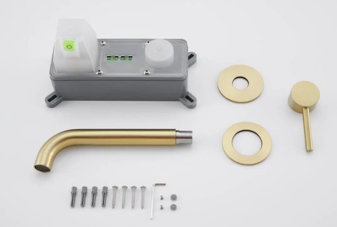 RVS badkamerkraan - Wandmengkraan met warm en koud water