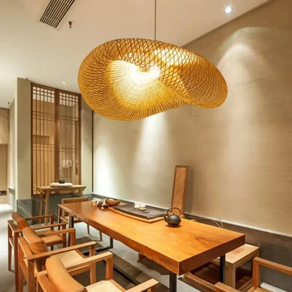 Hand-Woven Bamboo Pendant Light - Natural Rattan Chandelier