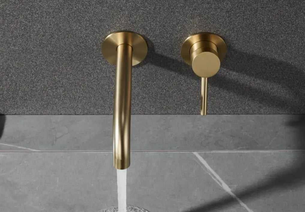 RVS badkamerkraan - Wandmengkraan met warm en koud water