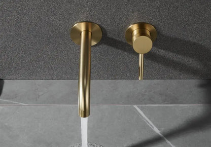 RVS badkamerkraan - Wandmengkraan met warm en koud water