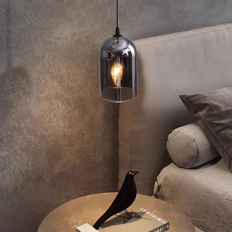 Moderne Hanglamp – Glas & IJzer, 1 of 3 Koppen, Dimbaar