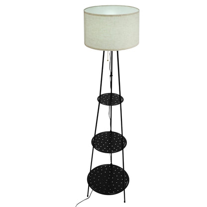 Moderne staande lamp met 3-laags plank - E27 staande lamp met opbergruimte