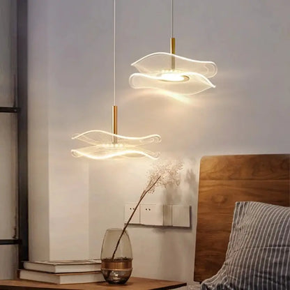Lotusblad LED-hanglamp - Moderne gouden acryl plafondlamp