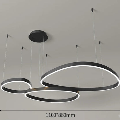 LED-Ring-Kronleuchter – Moderne Pendelleuchte für Wohnzimmer, Schlafzimmer und Esszimmer