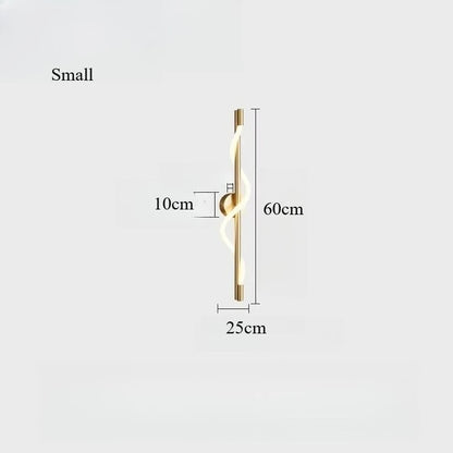 LED-spiraalwandlamp – moderne zwarte en gouden wandlamp | Slaapkamer, woonkamer, hal