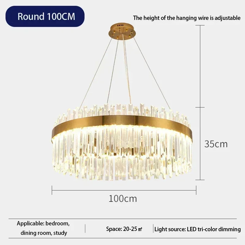 Luxe kristallen kroonluchter - Nordic moderne gouden hanglamp voor woonkamer en eetkamer