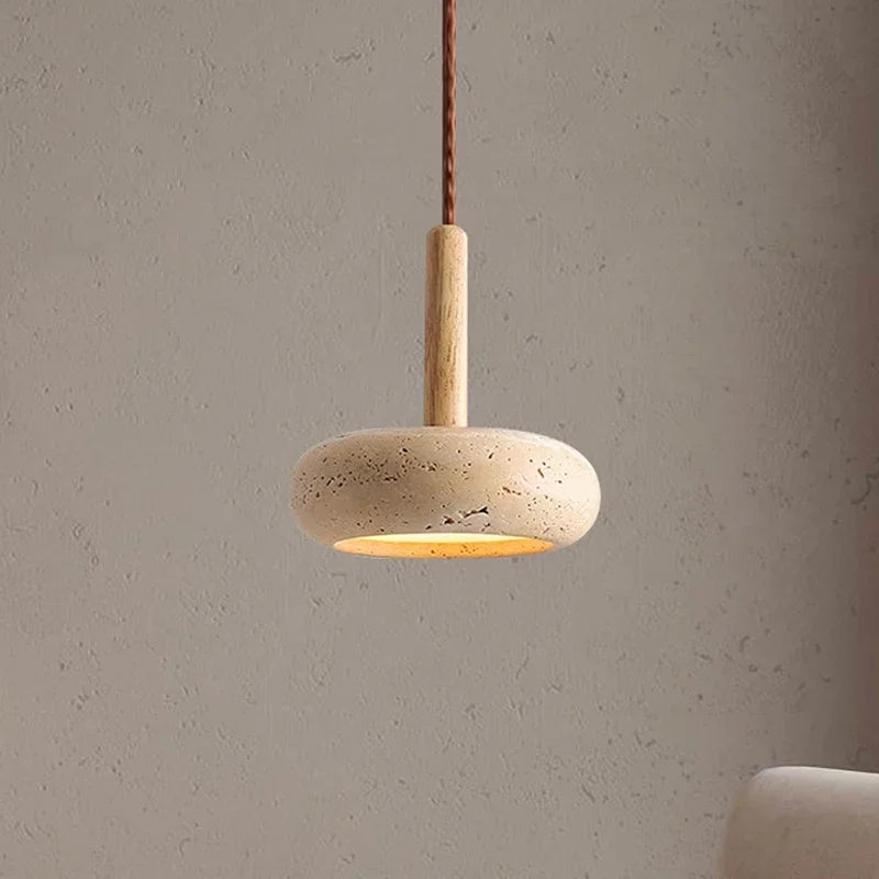 Wabi Sabi Stone Hanglamp - Ronde LED Kroonluchter voor Eetkamer &amp; Woonkamer