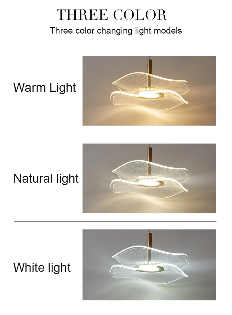 Lotusblad LED-hanglamp - Moderne gouden acryl plafondlamp