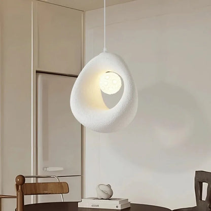 Moderne Wabi-Sabi hanglamp - Witte getextureerde plafondlamp