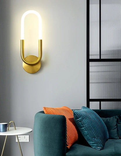 U-vormige LED Wandlamp – Art Deco Design | Koper of Zwart