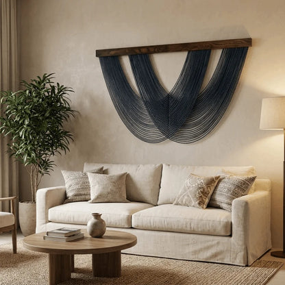 Handgewebte Makramee-Wanddekoration – Nordischer Stil, 100 × 60 cm