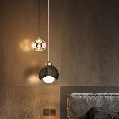 Boogarm Kristallen Hanglamp – Zwart & Goud
