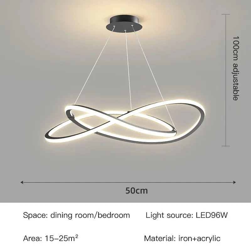 NIMBUS LED-hanglamp – Moderne dimbare kroonluchter voor eetkamer en slaapkamer | 50–60 cm