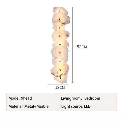 LED-wandlamp van marmer en koper