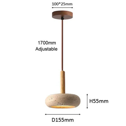 Wabi Sabi Stone Hanglamp - Ronde LED Kroonluchter voor Eetkamer &amp; Woonkamer