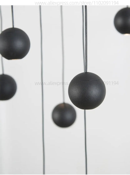 Moderne LED ronde hangkroonluchter - meerlichts trappenhuisarmatuur