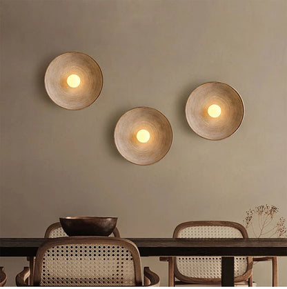 Luna ronde wandlamp - Wabi-Sabi harslamp