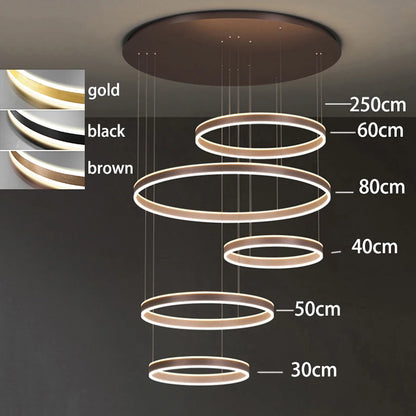 Moderne LED-ringkroonluchter - Hanglamp met meerdere lagen