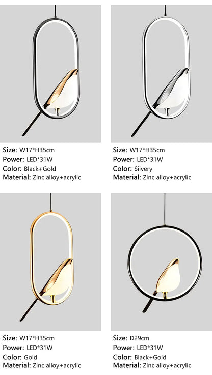 Magpie Bird LED hanglamp - Modern Scandinavisch design