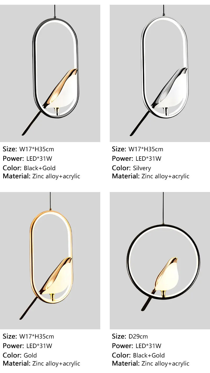 Magpie Bird LED hanglamp - Modern Scandinavisch design